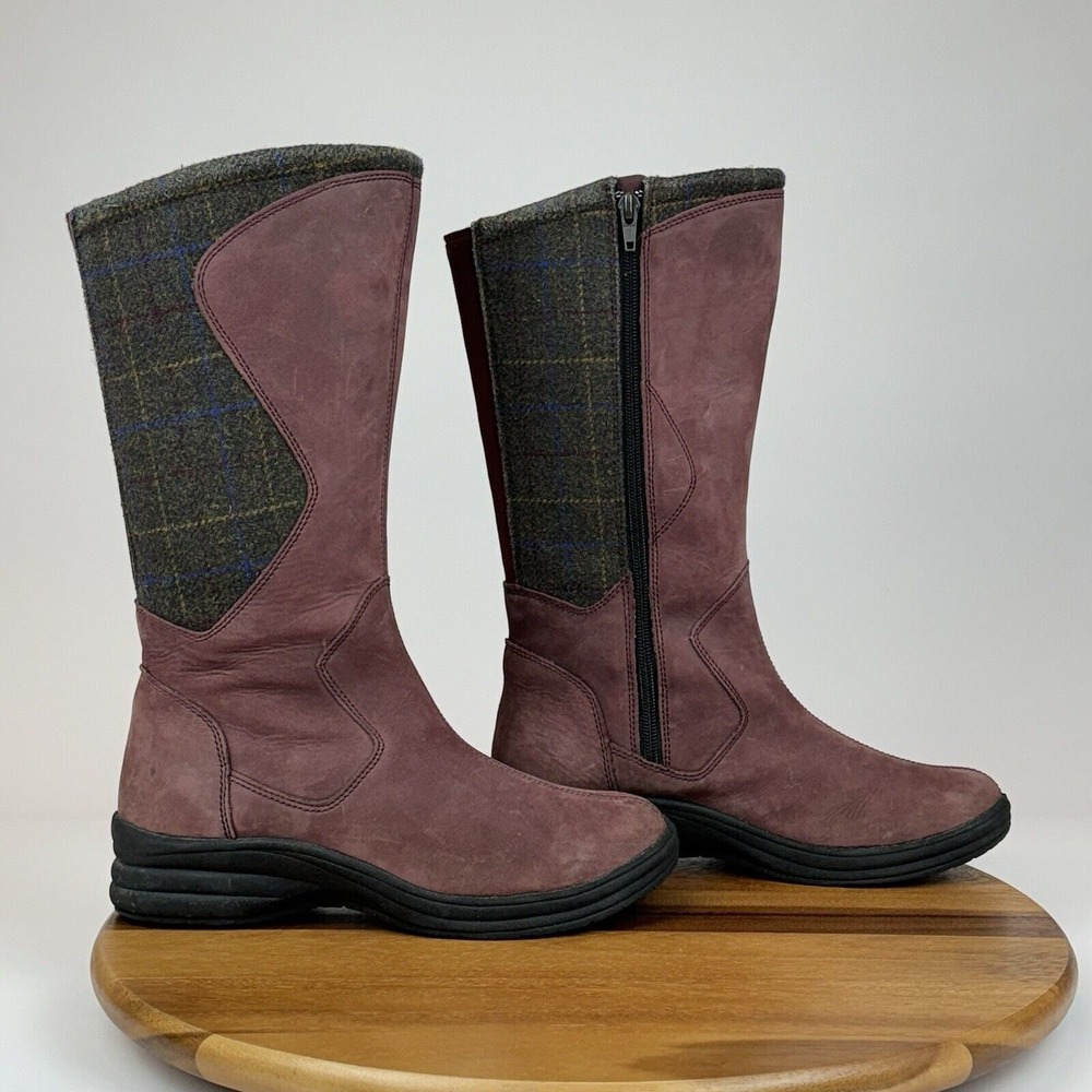 Womens LL Bean Burgundy‎ Leather Tall Boots Size 8 M